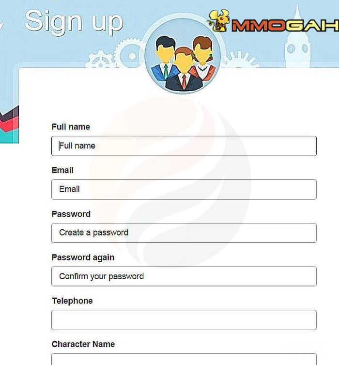 sign up at mmogah