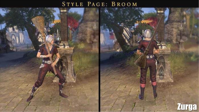The Broom Style page changes your two-handed weapon appearance