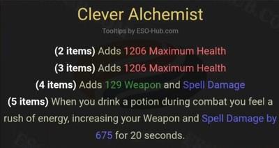 clever alchemist - 5 best back bar sets for PvP in ESO – Update 47