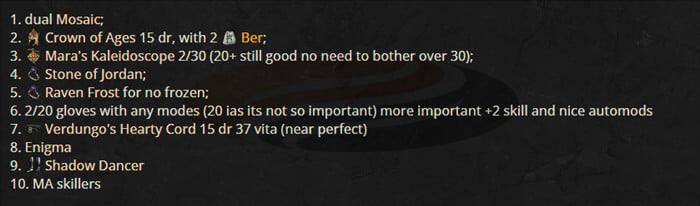 Elemental Mosaic Assassin A Symphony of Destruction in D2R Season 6 gear