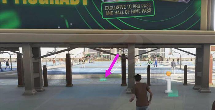 Enter MyTEAM Card Opening at the green triangle in Triple Threat Park