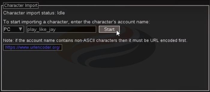 import a character