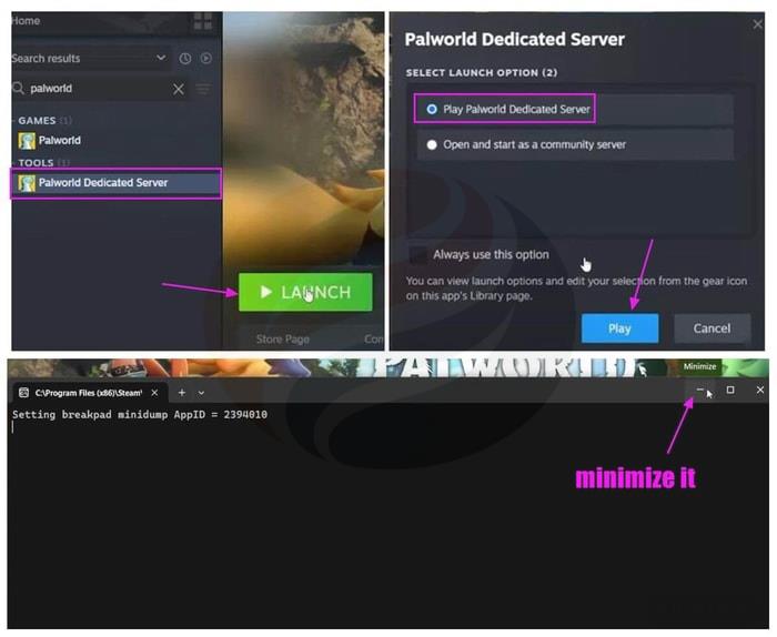 Launch the Dedicated Server again and minimize the command prompt