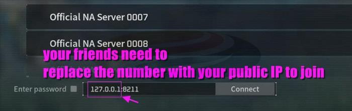 let your friend join the server using your public IP
