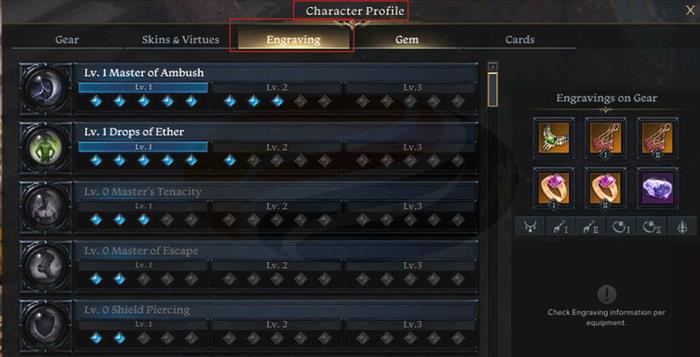 Lost Ark Engraving System