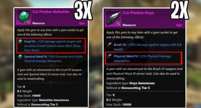 Malachite and Onyx Gems