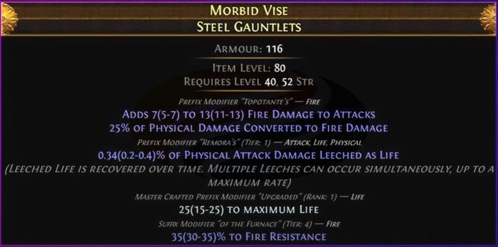 poe Craft 50% Fire Conversion Gloves step 2