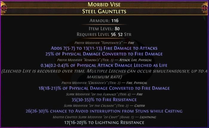 poe Craft 50% Fire Conversion Gloves step 5