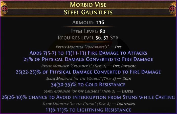 poe Craft 50% Fire Conversion Gloves step 6
