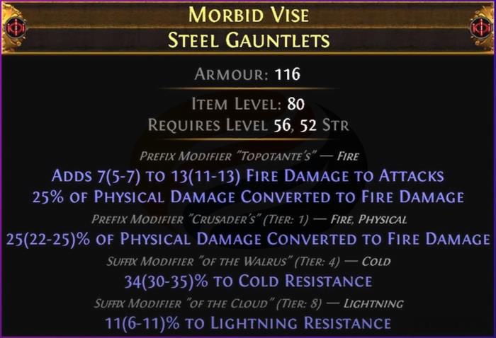poe Craft 50% Fire Conversion Gloves step 7